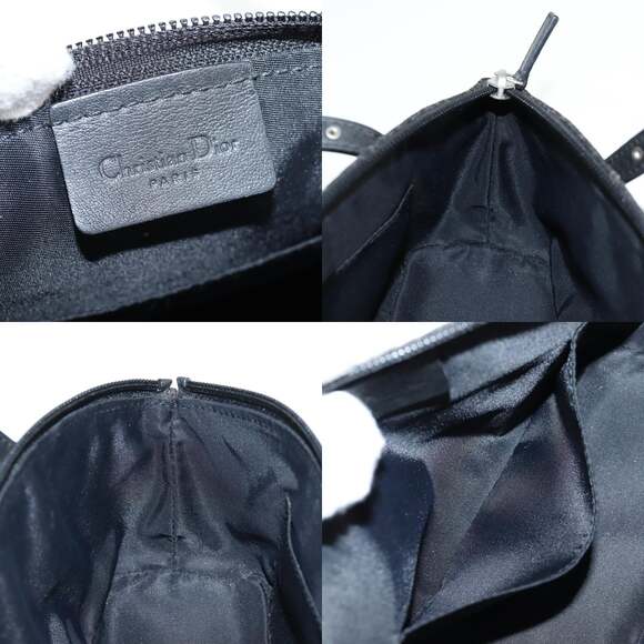 DIOR Trotter Canvas Hand Bag Black Silver - Picture 12 of 12